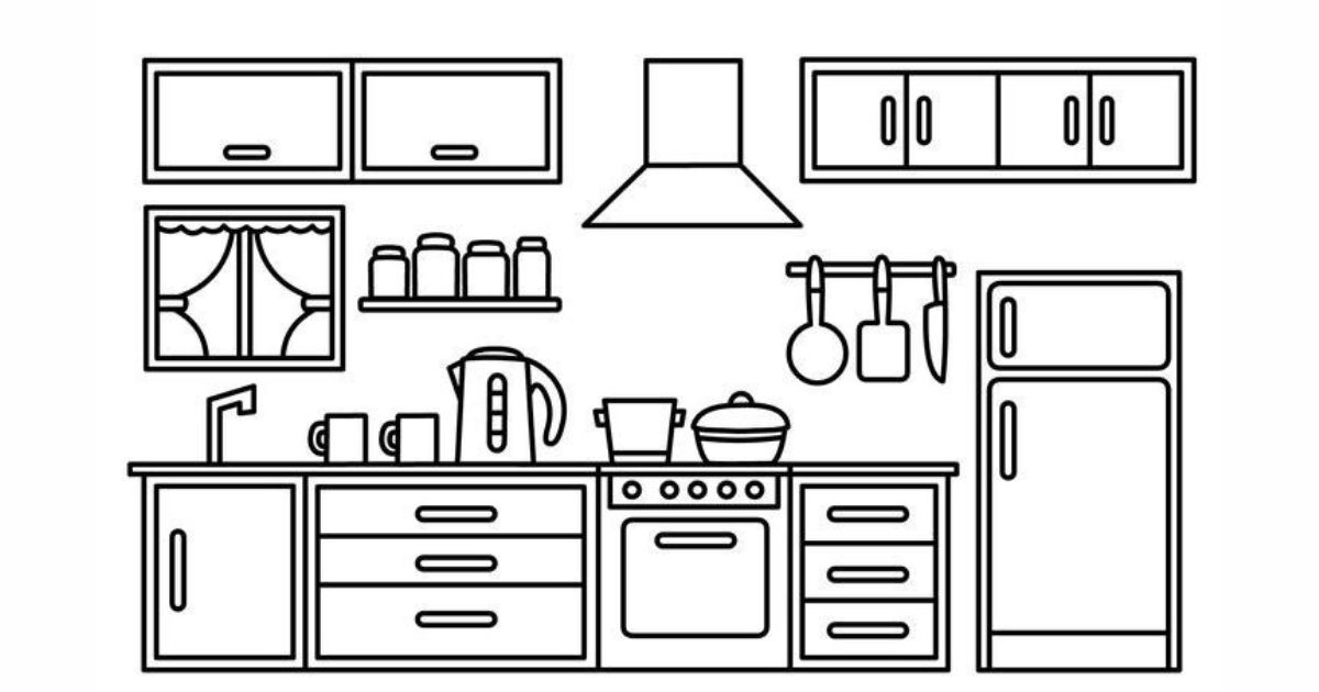 Kitchen Coloring Pages Printable