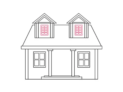 Add details to the rooftop windows