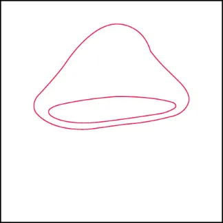 Step 1: Draw the top of the mushroom.