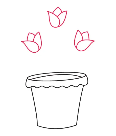 Step 3: Draw the flower buds