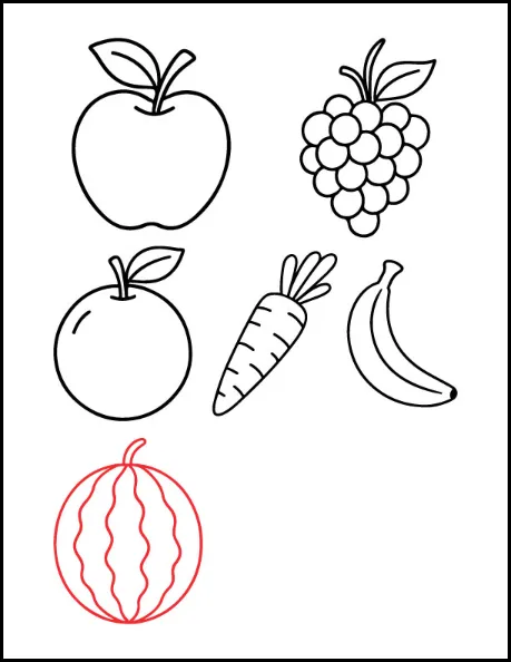 Step 5: Draw a Watermelon