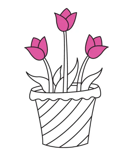 Step 7: Add color to the flowers