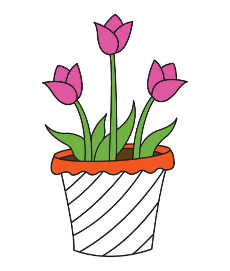 Step 9: Add color to the pot edge